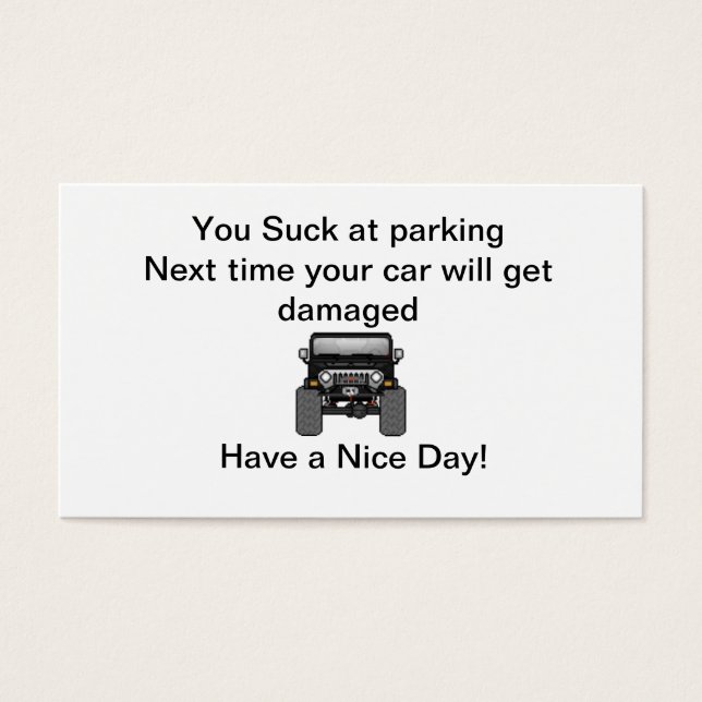 dålig parkering visitkort (Framsidan)