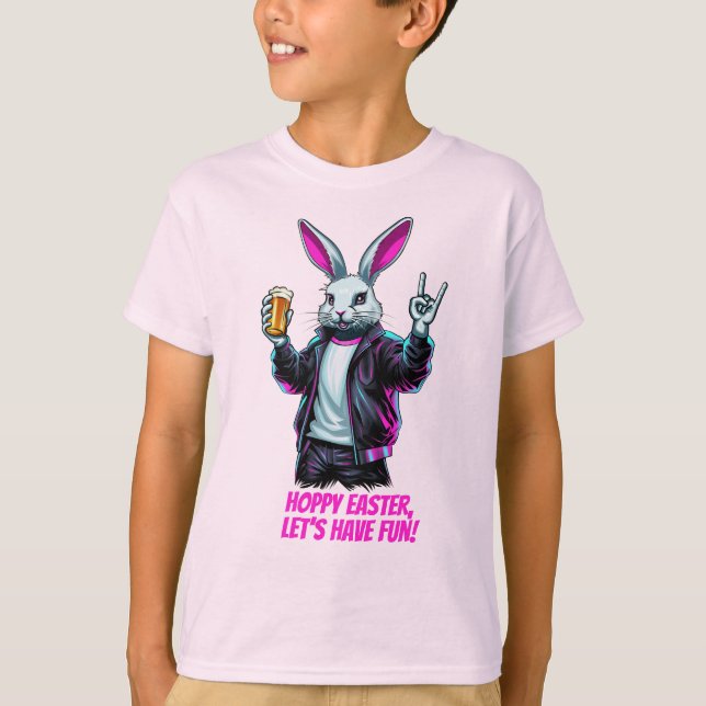 Dålig Påskhare! Hoppy Påsk, låt oss ha Roligt! T Shirt (Framsida)