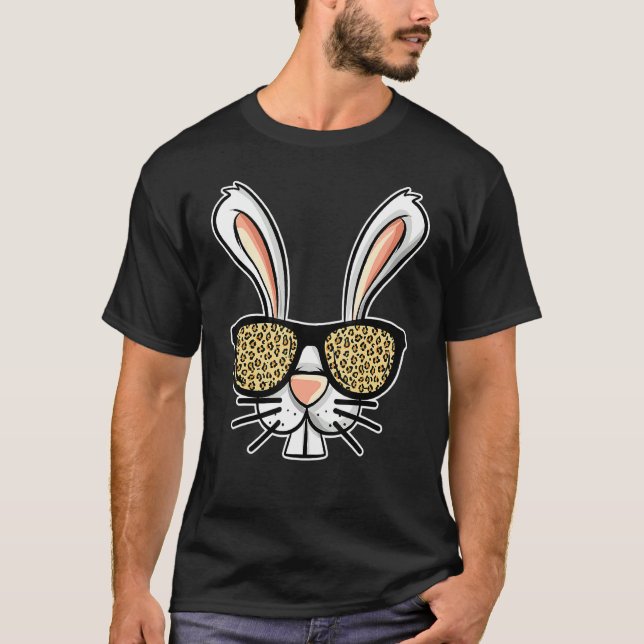 Dålig Påskhare som bär leopard-glasögon T Shirt (Framsida)