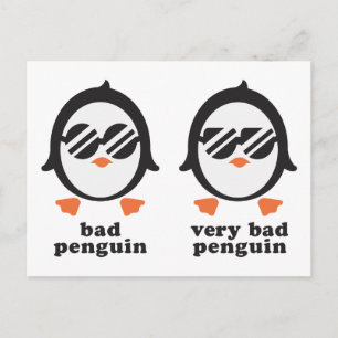 dålig penguin - Pinguin Vykort