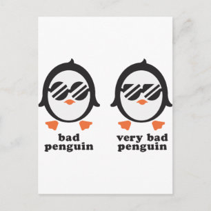 dålig penguin - Pinguin Vykort