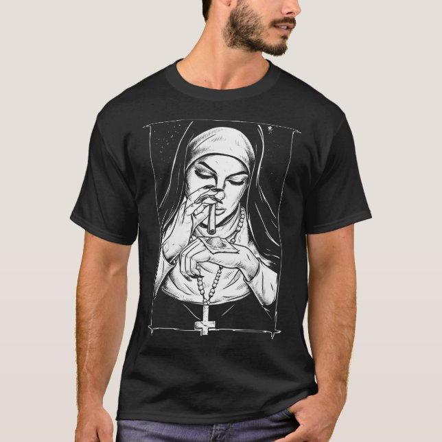 dålig religion busiga nunnor t shirt (Framsida)