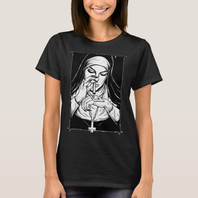 dålig religion naughty nunnor  2 t shirt (Framsida)
