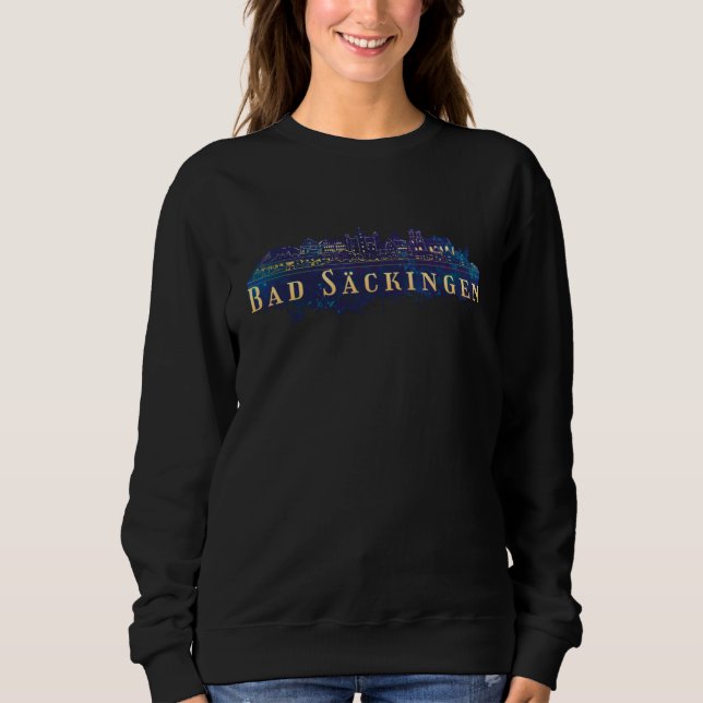 Dålig Säckingen Tyskland Stad Silhuett av Stadssil T Shirt (Framsida)