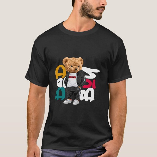Dålig Teddybjörn Stil Rolig T Shirt (Framsida)
