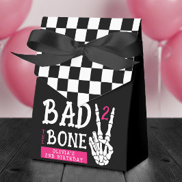 Dålig till benet skelett rosa 2-års födelsedagsfes presentaskar