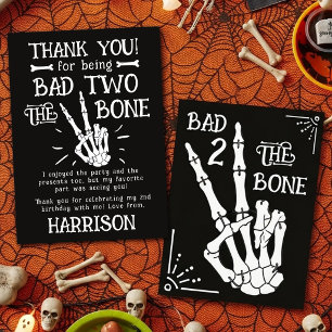 Dålig till bones! Halloween 2-års födelsedag Tack Kort