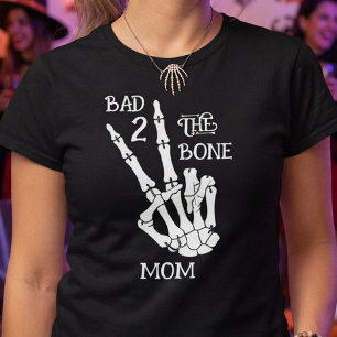 Dålig till Knochen Mamma! Halloween 2-års födelsed T Shirt