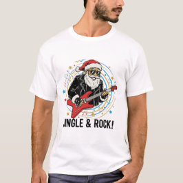 Dålig Tomte Rock and Roll Jul Högtids T-Shirt