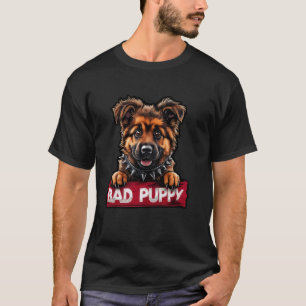 Dålig Valp Tysk Schäferhund Spikad Halsband Rolig T Shirt