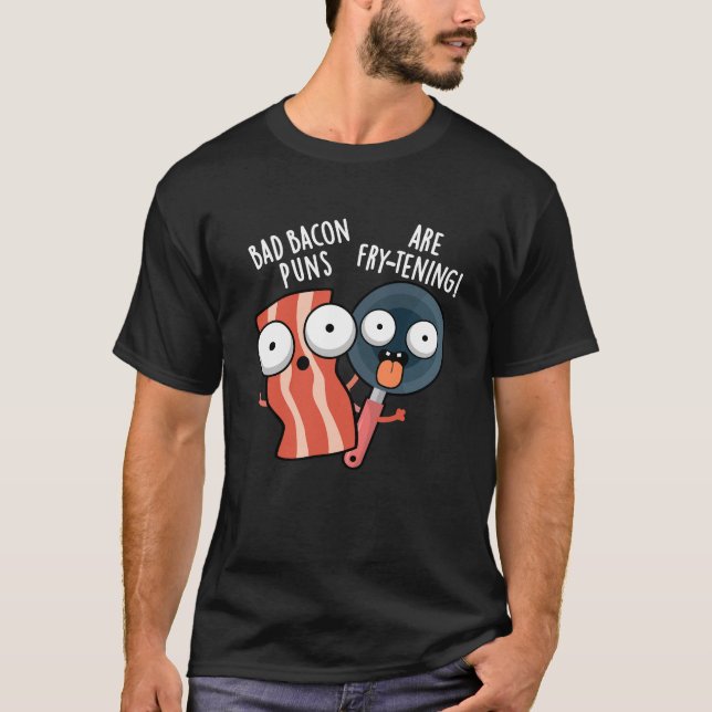 Dåliga Bacon Puns är grå matpåsburk Mörk BG T Shirt (Framsida)