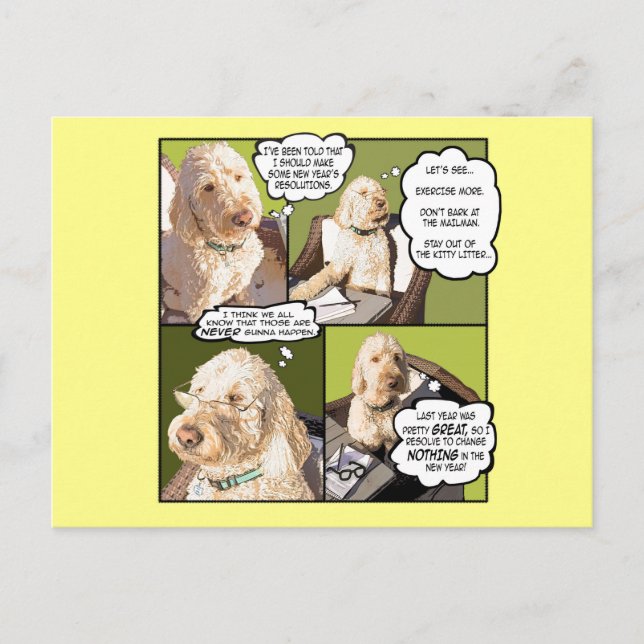 Dåliga dagar Tecknader nytt års vykort (Framsida)