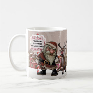 Dåliga drack Santa, mugg för gåva för dåligasanta