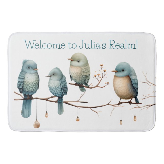 Dåliga fåglar på Grenar tipplösa djur Badrumsmatta (Framsidan)