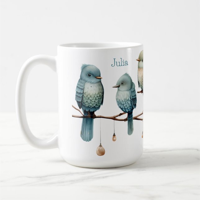 Dåliga fåglar på Grenar tipplösa djur Kaffemugg (Vänster)