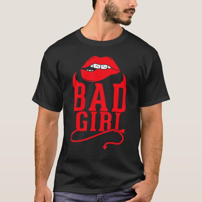 Dåliga flickor Ingen ängel Rebellious Bad Attitude T Shirt (Framsida)
