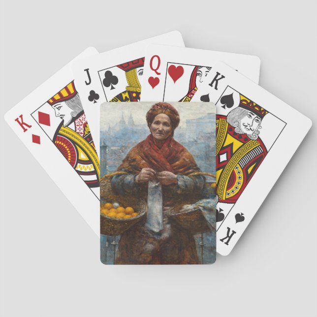 Dåliga judiska Orangar för Woman Selling i Polen Casinokort (Baksidan)