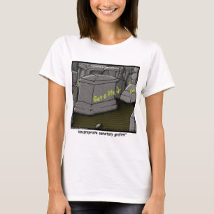 Dåliga kyrkogårds-graffiti Roligt Tee Shirt