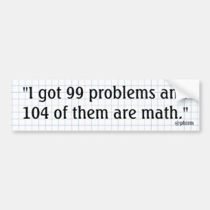 Dåliga på Mathbildekalet Bildekal