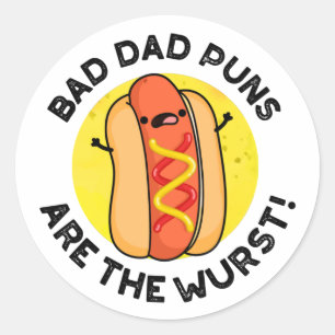 Dåliga Pappa-punkter är den fusta korvringspun Runt Klistermärke