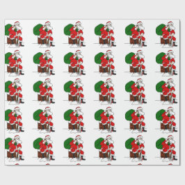 Dåliga Santa som slår in papper Presentpapper