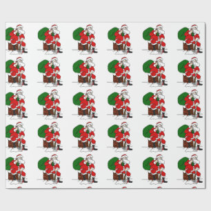 Dåliga Santa som slår in papper Presentpapper