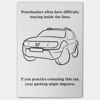 Dåliga som parkerar jobb post-it block