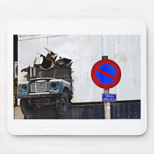 Dåliga som parkerar till och med väggen musmatta (Framsidan)