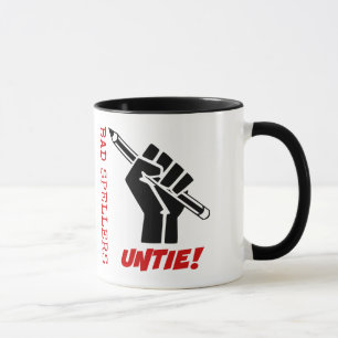 Dåliga Spellers Untie! Razed Fist Grammar Humor Mugg