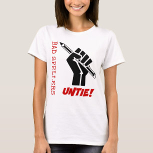 Dåliga Spellers Untie! Razed Fist Grammar Humor T-shirt