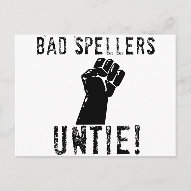 Dåliga Spellers UNTIE! Vykort (Framsida)