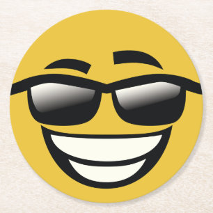 Dåliga till bencoolagrabben Emoji Underlägg Papper Rund