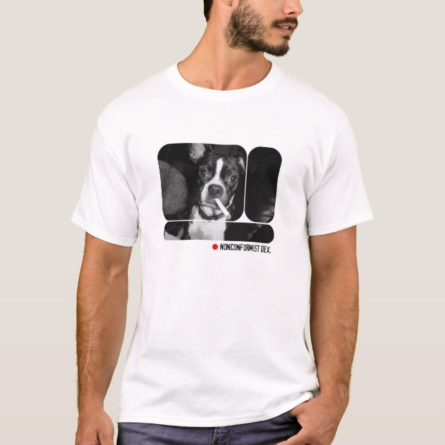 DÅLIGABoston Terrier T-shirt (Framsida)