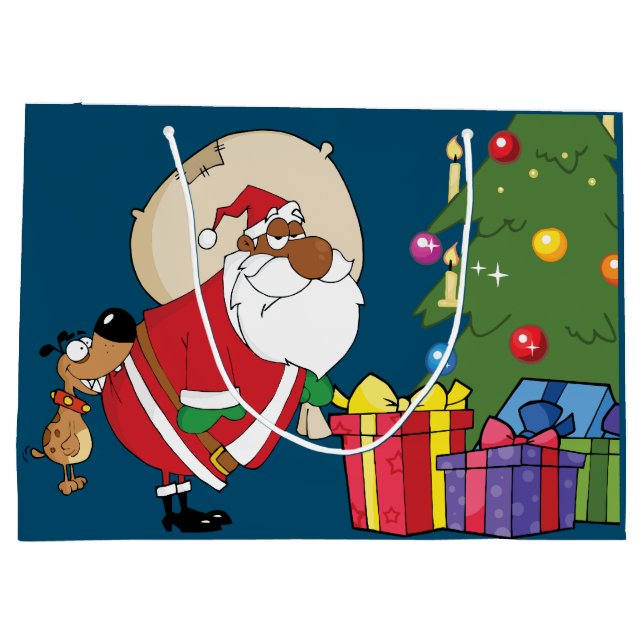 Dåligahundbitor svart Santa på ändagåvan hänger (Baksidan)