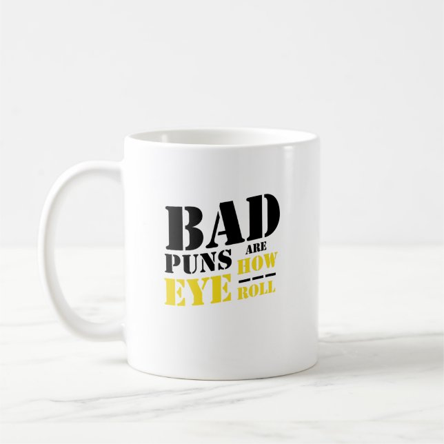 Dåligavitsar är hur ögarulle - roliga vitsar kaffemugg (Vänster)