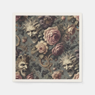 Dålighetens demoner – gotisk blomsterdesign pappersservett