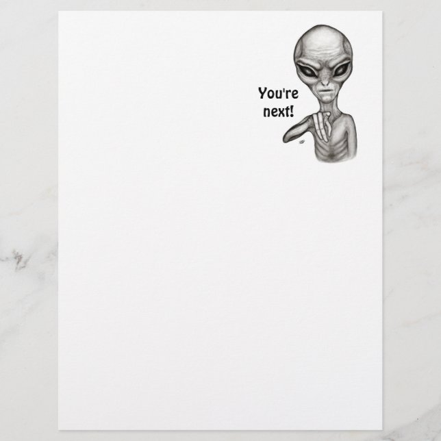 Dåligt Alien, du är nästa! Brevhuvud (Framsida)