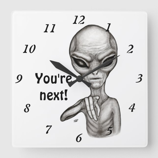 Dåligt Alien, du är nästa! Fyrkantig Klocka (Framsida)