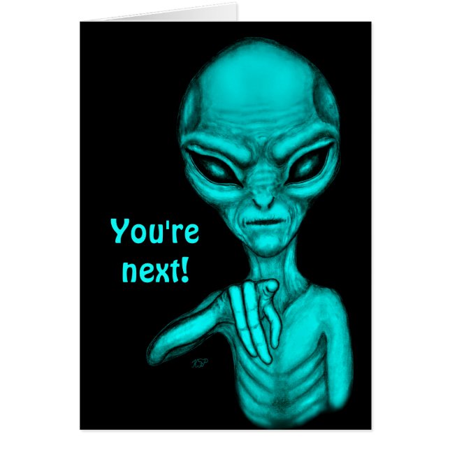 Dåligt Alien, du är nästa! Hälsningskort (Framsidan)