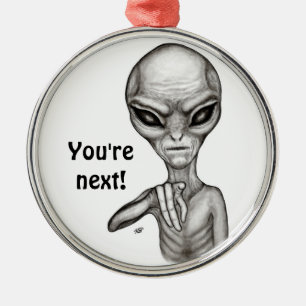 Dåligt Alien, du är nästa! Julgransprydnad Metall