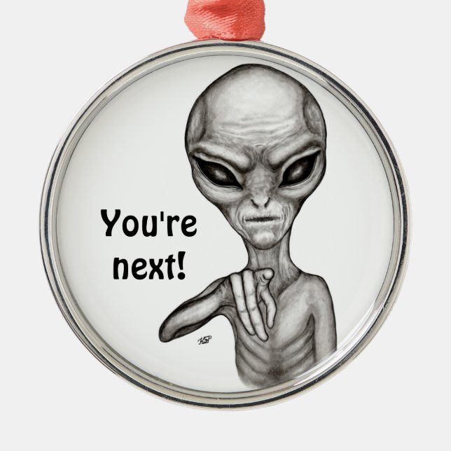 Dåligt Alien, du är nästa! Julgransprydnad Metall (Framsidan)