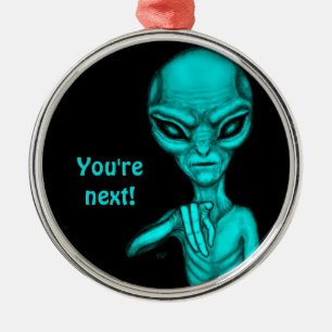 Dåligt Alien, du är nästa! Julgransprydnad Metall