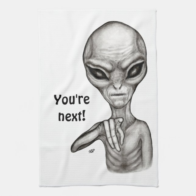 Dåligt Alien, du är nästa! Kökshandduk (Vertikal)