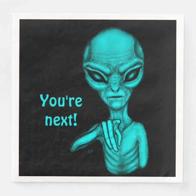 Dåligt Alien, du är nästa! Pappersservett (Framsida)