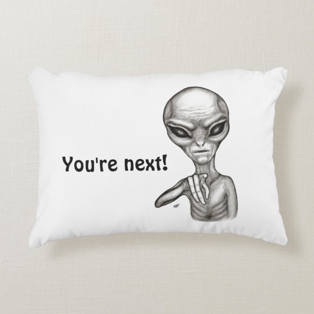 Dåligt Alien, du är nästa! Prydnadskudde (Framsidan)