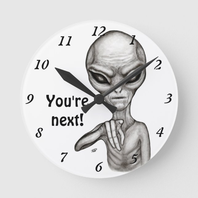 Dåligt Alien, du är nästa! Rund Klocka (Framsida)
