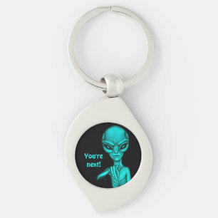 Dåligt Alien, du är nästa! Swirl Silverfärgad Nyckelring