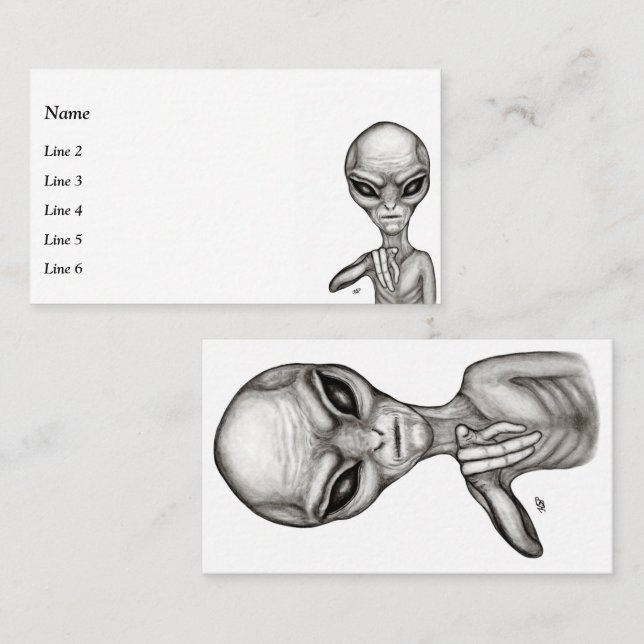 Dåligt Alien, du är nästa! Visitkort (Fram/baksida)