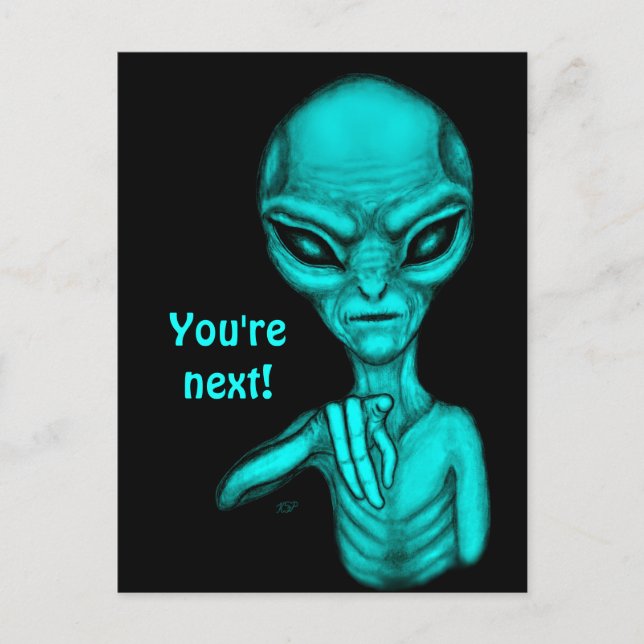 Dåligt Alien, du är nästa! Vykort (Framsida)