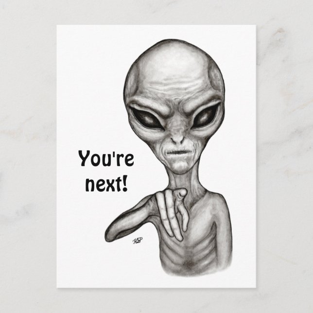 Dåligt Alien, du är nästa! Vykort (Framsida)